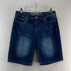 HYDRAULIC Shorts Women's Sz 6 Bermuda Mid Rise Stretch Medium Washed Denim Blue